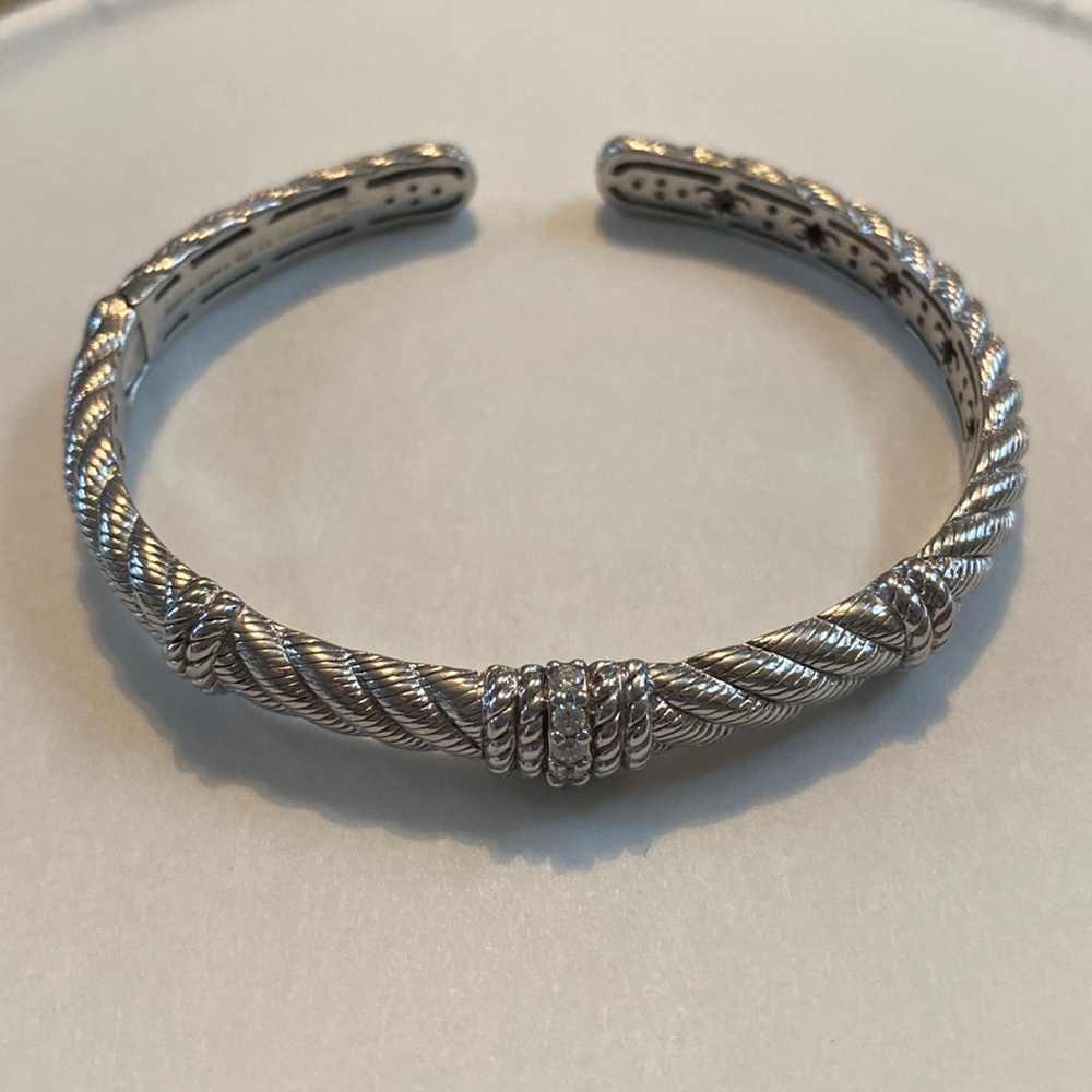 Judith Ripka hinged cable cuff bracelet